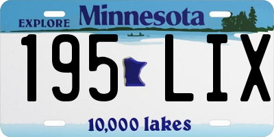 MN license plate 195LIX