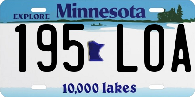 MN license plate 195LOA