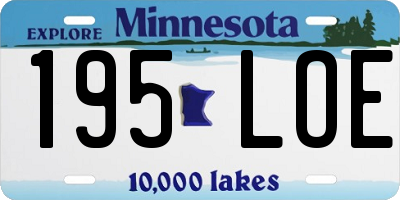 MN license plate 195LOE