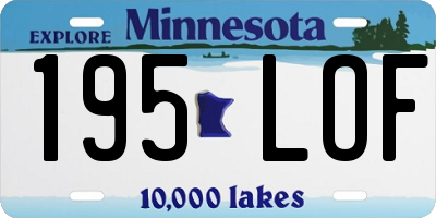 MN license plate 195LOF