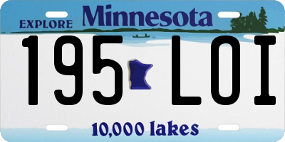 MN license plate 195LOI