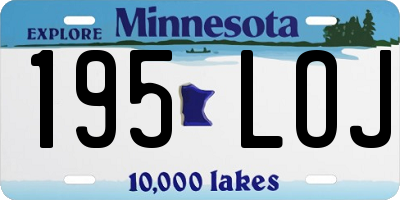 MN license plate 195LOJ