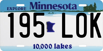 MN license plate 195LOK