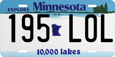 MN license plate 195LOL