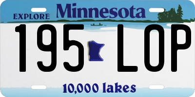 MN license plate 195LOP