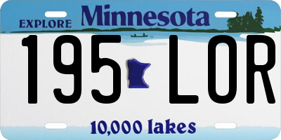 MN license plate 195LOR