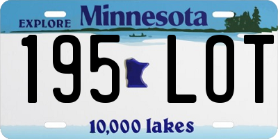 MN license plate 195LOT