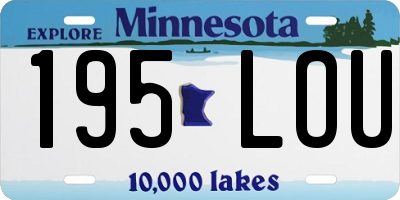 MN license plate 195LOU