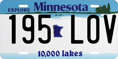 MN license plate 195LOV