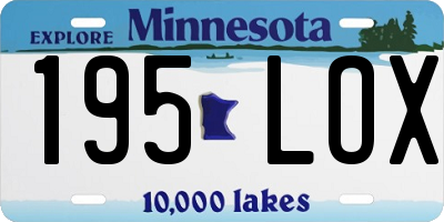 MN license plate 195LOX