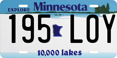 MN license plate 195LOY