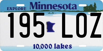 MN license plate 195LOZ