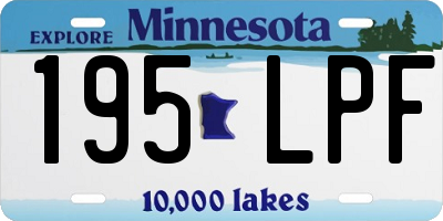 MN license plate 195LPF