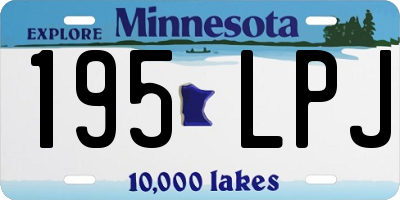 MN license plate 195LPJ