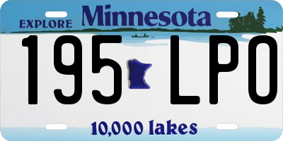 MN license plate 195LPO