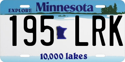 MN license plate 195LRK