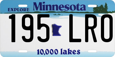 MN license plate 195LRO