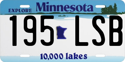 MN license plate 195LSB