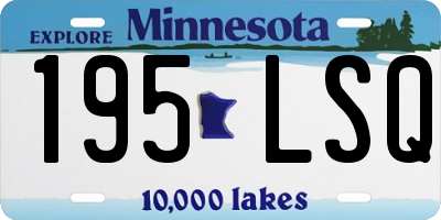 MN license plate 195LSQ