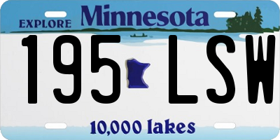 MN license plate 195LSW