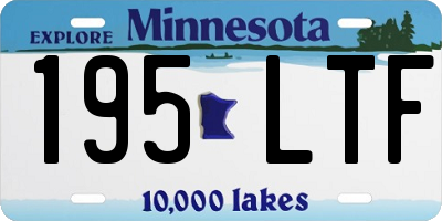 MN license plate 195LTF
