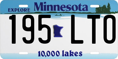 MN license plate 195LTO