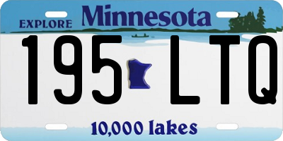 MN license plate 195LTQ