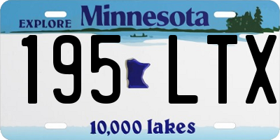 MN license plate 195LTX
