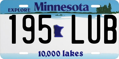 MN license plate 195LUB
