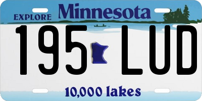 MN license plate 195LUD