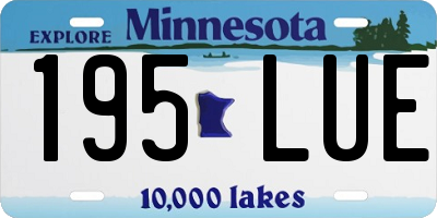 MN license plate 195LUE