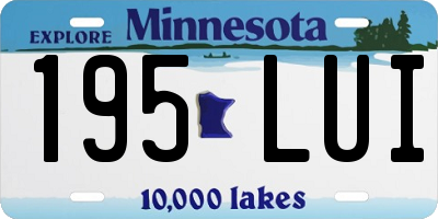 MN license plate 195LUI
