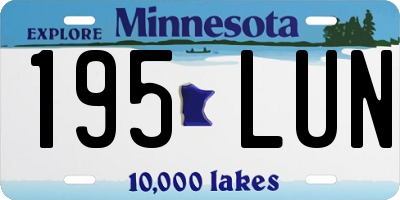 MN license plate 195LUN