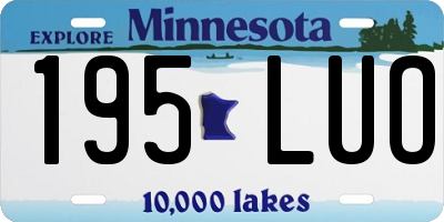 MN license plate 195LUO