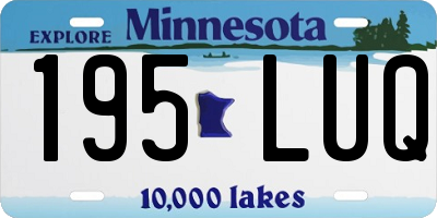 MN license plate 195LUQ