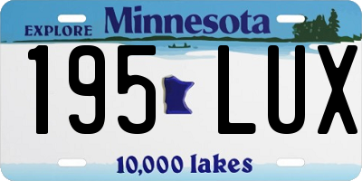 MN license plate 195LUX
