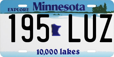 MN license plate 195LUZ