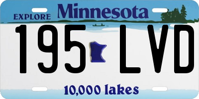 MN license plate 195LVD
