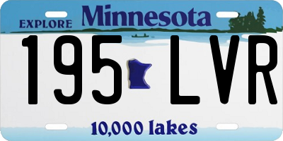 MN license plate 195LVR