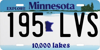 MN license plate 195LVS