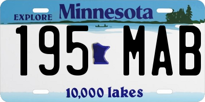 MN license plate 195MAB