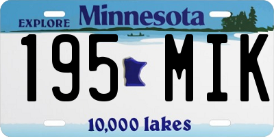 MN license plate 195MIK