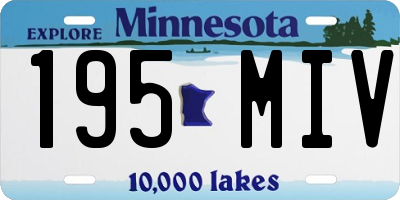 MN license plate 195MIV