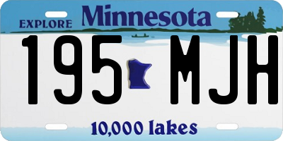 MN license plate 195MJH