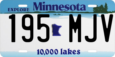 MN license plate 195MJV
