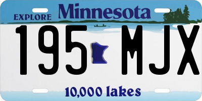 MN license plate 195MJX