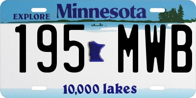 MN license plate 195MWB