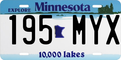 MN license plate 195MYX