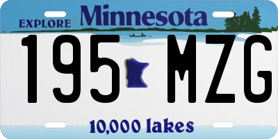 MN license plate 195MZG