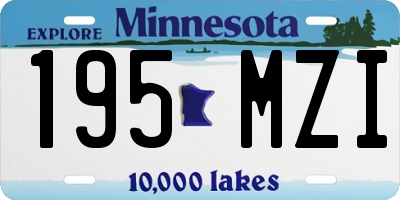 MN license plate 195MZI